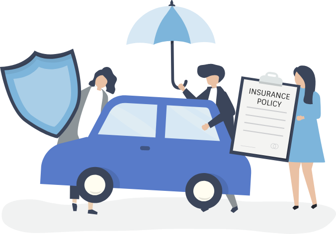 Car insurance policy with vehicle protection and coverage